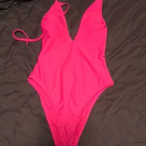 Hot pink one piece swimsuit